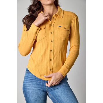 Kimes Ranch Isabel Pointelle Snap Yellow Ochre