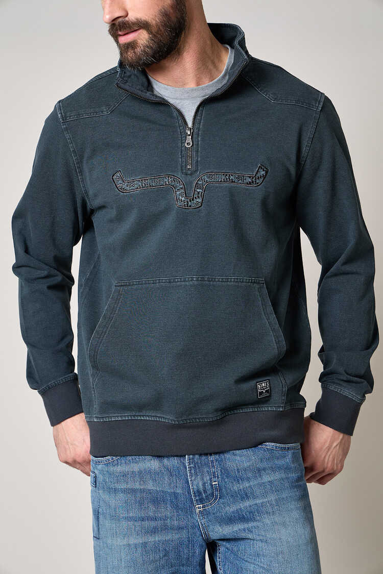 Kimes Ranch Rowell 1/4 Zip Sweatshirt Charcoal