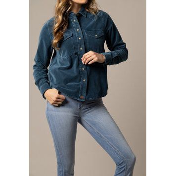 Kimes Ranch Bonnie Velveteen Snap Mid Blue