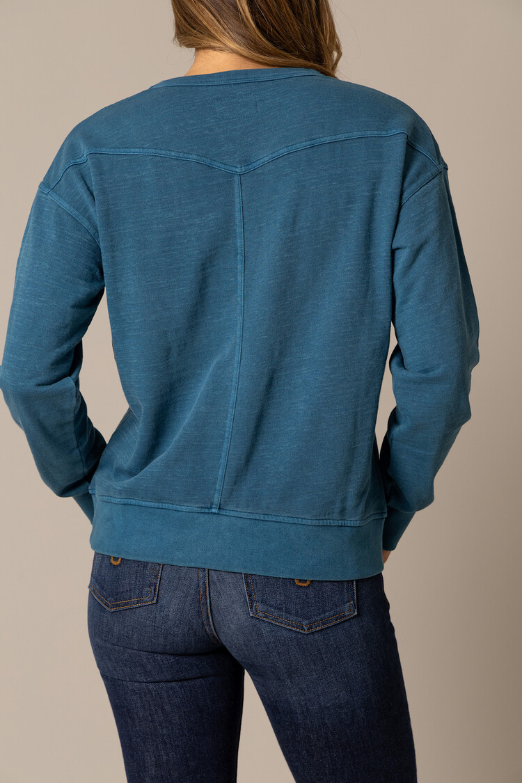Kimes Ranch Gina Crewneck Sweatshirt Mid Blue
