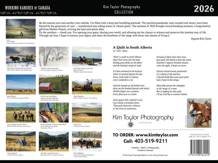 Kim Taylor Photography Working Ranches Calendar 2026