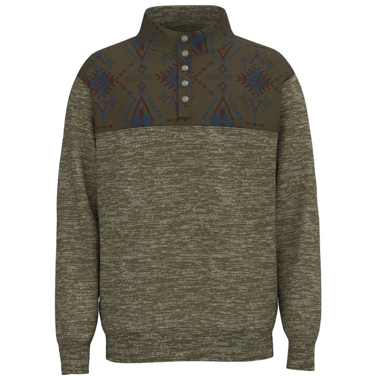HOOey Stevie Brown Pullover Red Blue Aztec