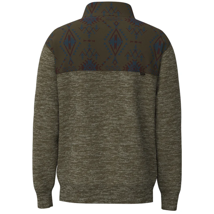 HOOey Stevie Brown Pullover Red Blue Aztec