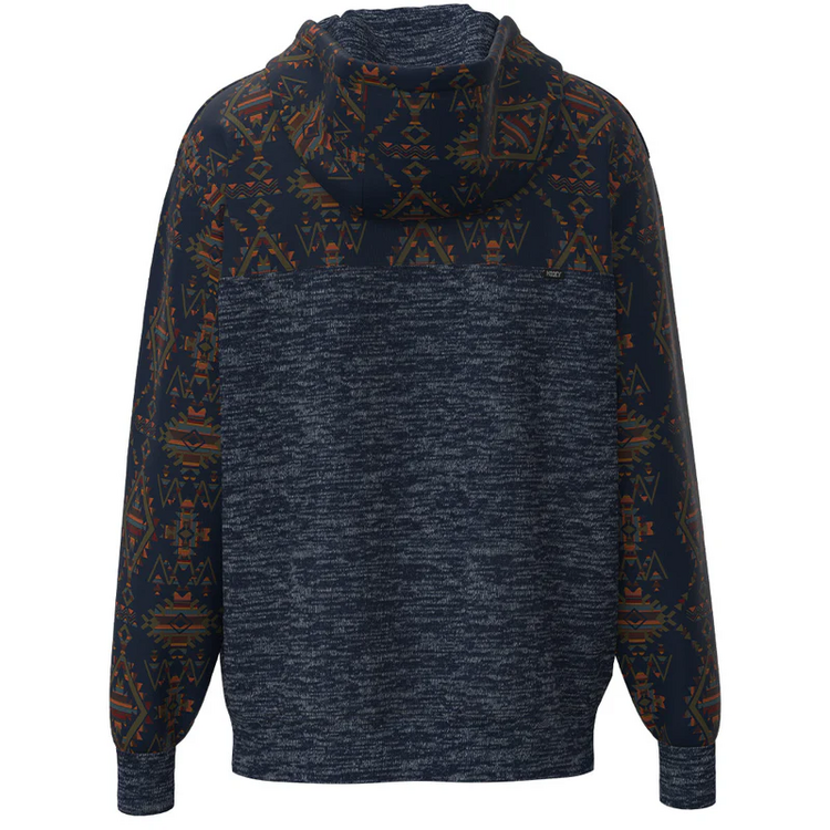 HOOey Jimmy Navy Hoodie Orange Aztec