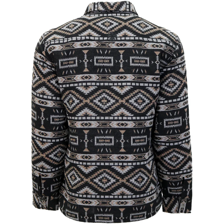 HOOey Durango Shacket Black Grey Aztec