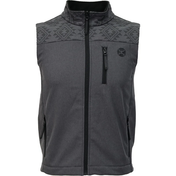 HOOey Jackson Softshell Vest Grey Aztec