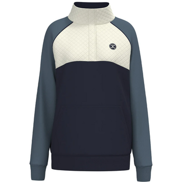 HOOey The Prime 1/4 Zip Cream Navy Pullover