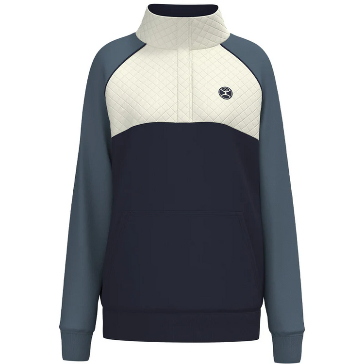 HOOey The Prime 1/4 Zip Cream Navy Pullover