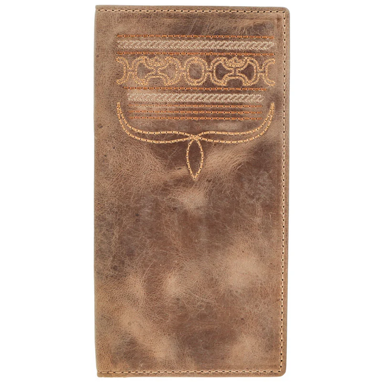 HOOey Dalton Smooth Brown Stitching Rodeo Wallet