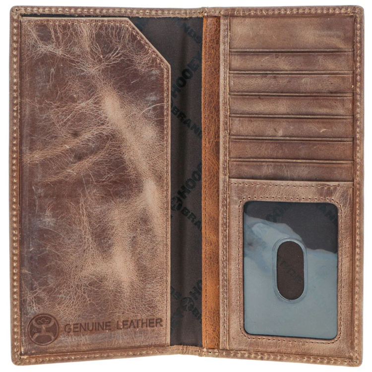 HOOey Dalton Smooth Brown Stitching Rodeo Wallet