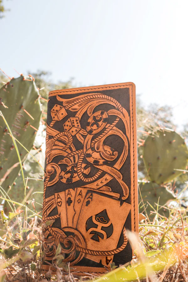 HOOey Gambler Playing Card Embossed Rodeo Wallet