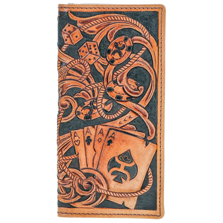 HOOey Gambler Playing Card Embossed Rodeo Wallet