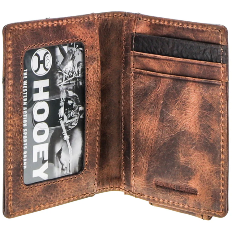 HOOey Tahonta Brown Tan Diamond Bifold Money Clip
