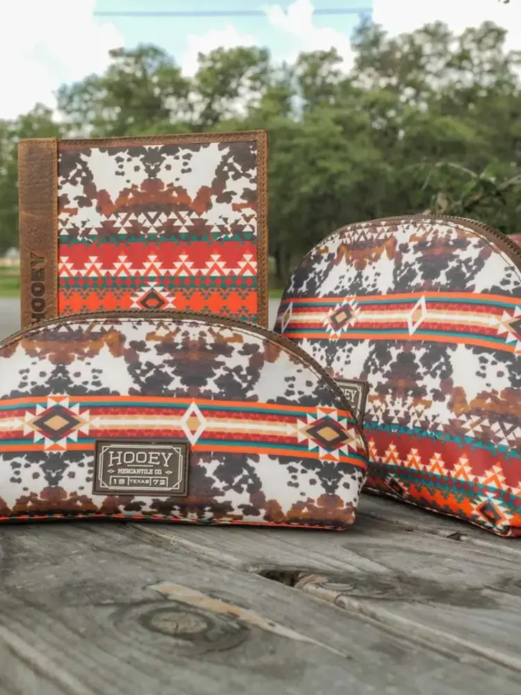 HOOey Ponderosa Hooey Small Accessory Bag Cowprint Red/Orange