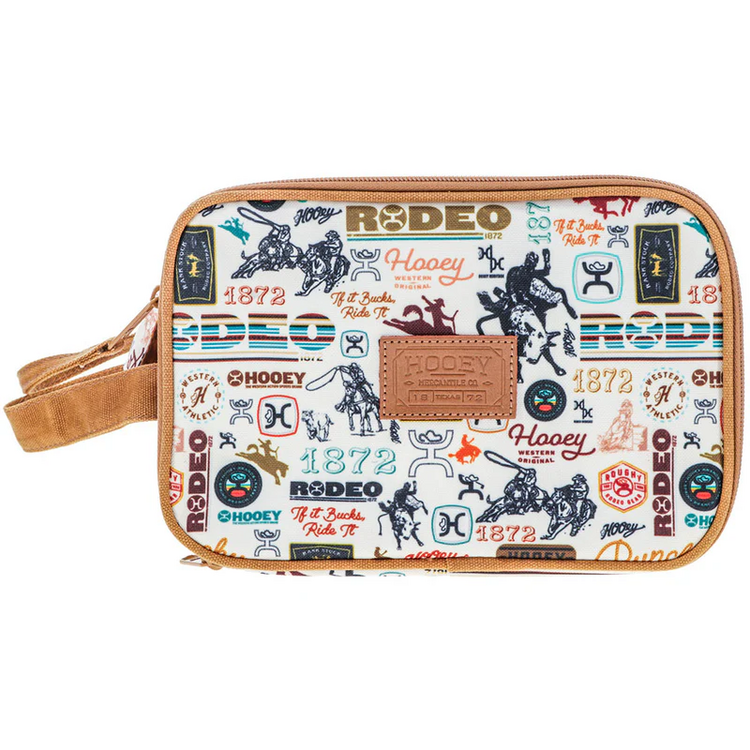 HOOey Dopp Kit Cream Tan Rodeo Print