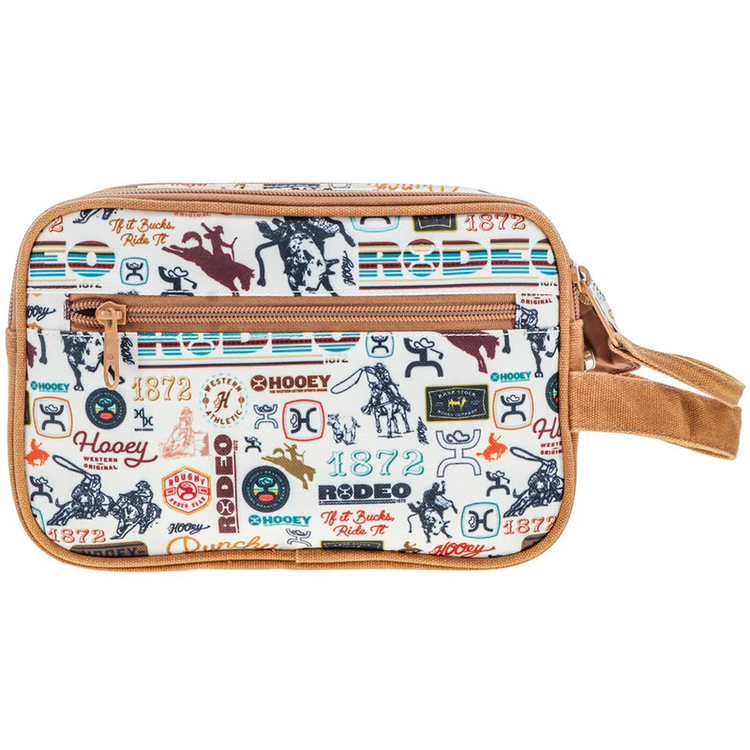 HOOey Dopp Kit Cream Tan Rodeo Print