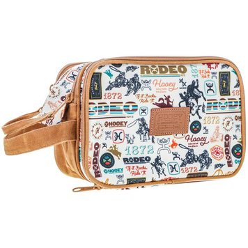 HOOey Dopp Kit Cream Tan Rodeo Print