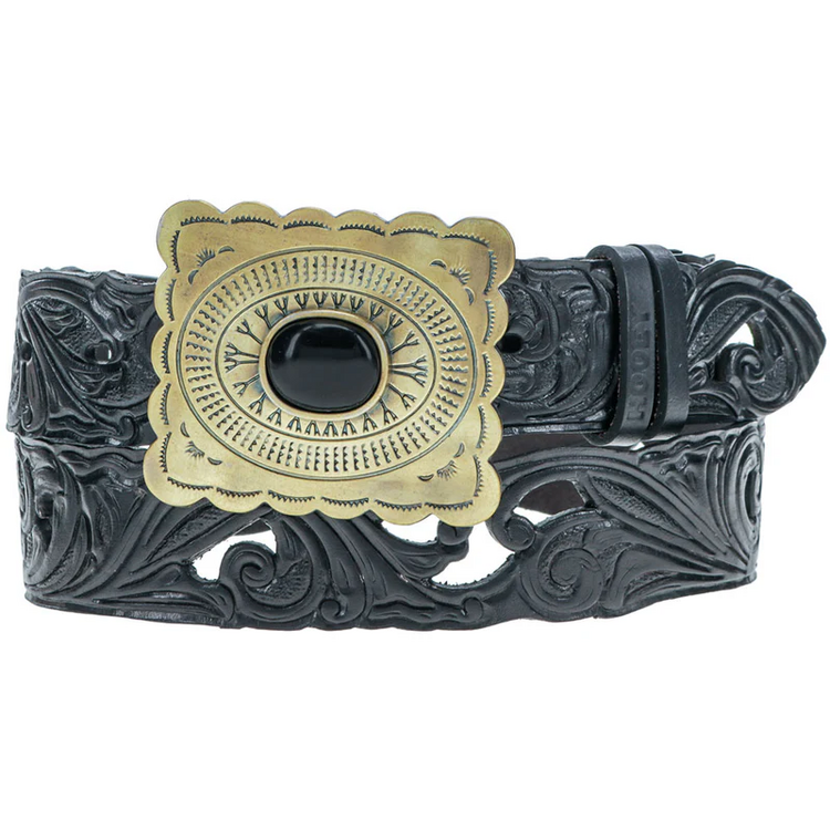HOOey Rogue Black Filigree Cutout Belt