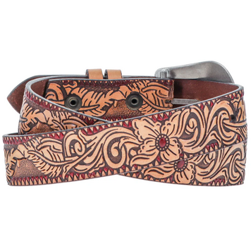 HOOey Youth Flora Belt Natural Red Floral