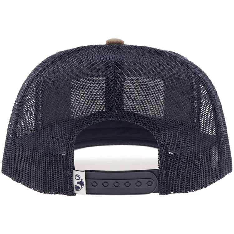 HOOey Rank Stock Hat Tan Navy Rectangle Patch