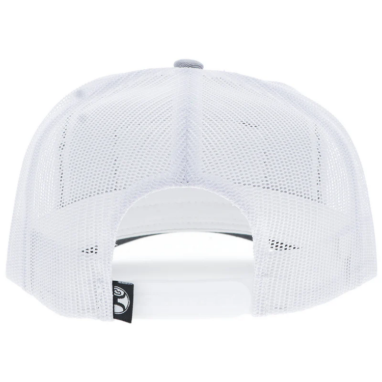 HOOey Rank Stock Hat Grey White Rectangle Patch