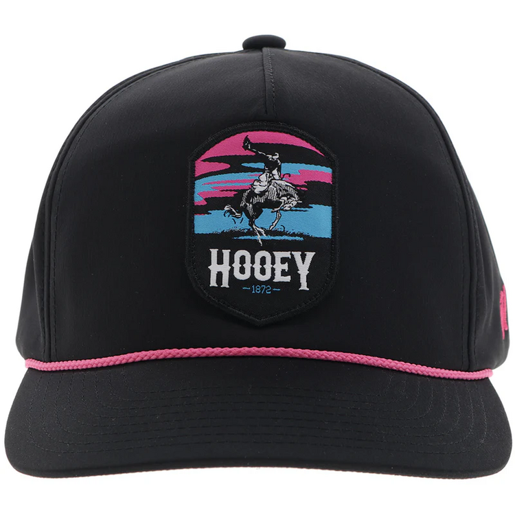 HOOey Cheyenne Hat Black Pink Blue Black Patch