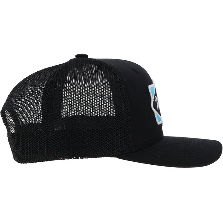 HOOey Diamond Hat Black Light Blue Black White Patch
