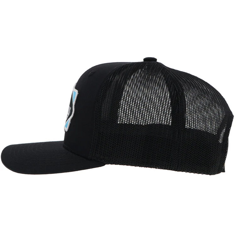 HOOey Diamond Hat Black Light Blue Black White Patch