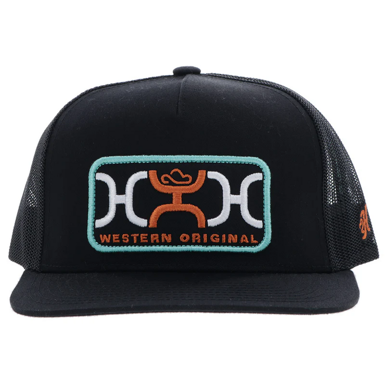 HOOey Loop Hat Black Turquoise Orange Patch