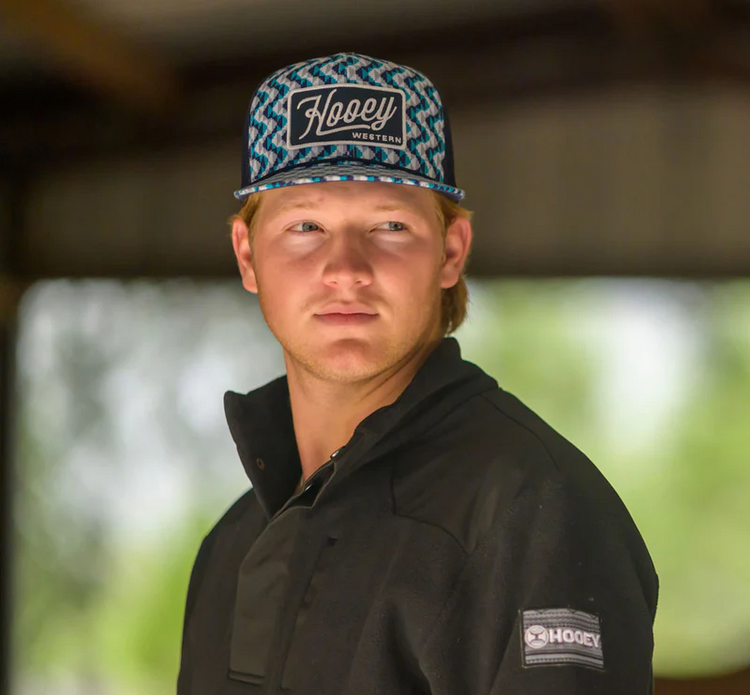 HOOey Lakota Hat Turquoise Navy Pattern