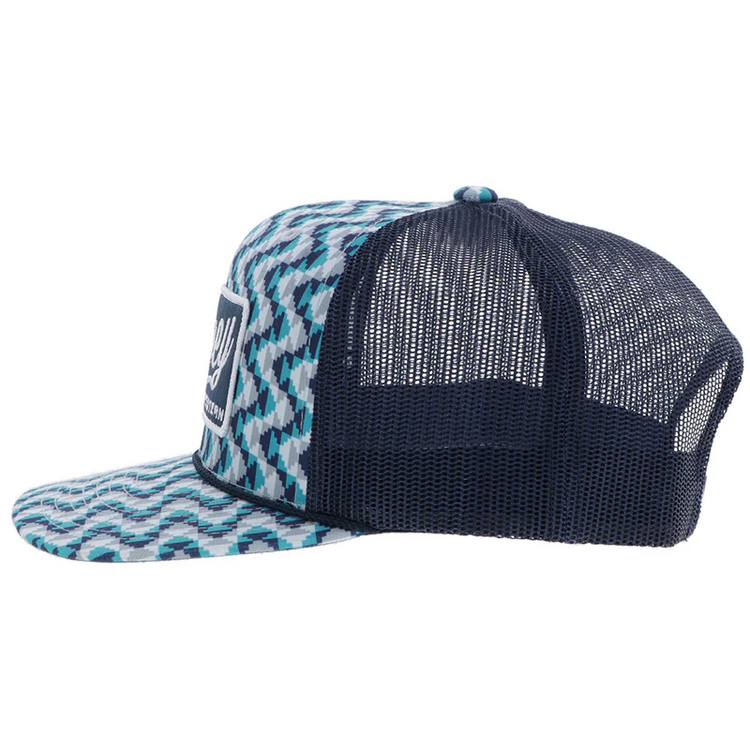 HOOey Lakota Hat Turquoise Navy Pattern