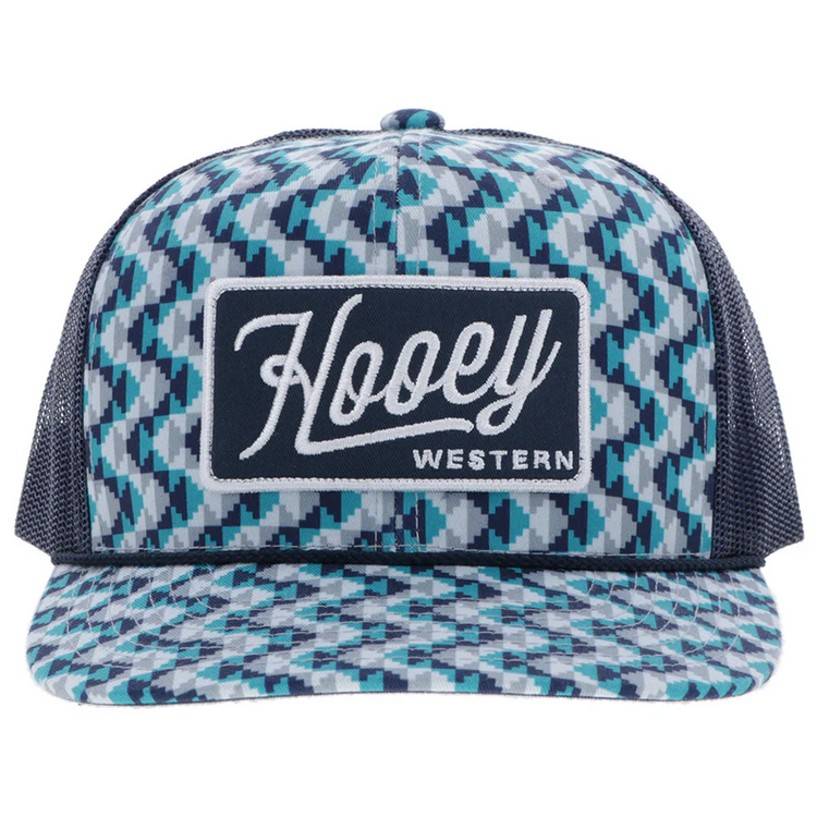 HOOey Lakota Hat Turquoise Navy Pattern