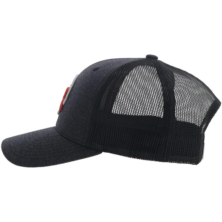 HOOey Strap Roughy Hat Charcoal Red White Logo