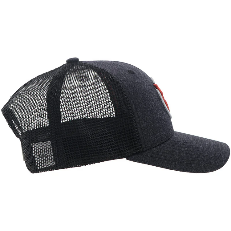HOOey Strap Roughy Hat Charcoal Red White Logo