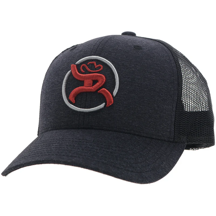 HOOey Strap Roughy Hat Charcoal Red White Logo