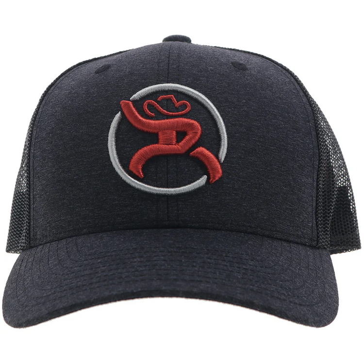 HOOey Strap Roughy Hat Charcoal Red White Logo