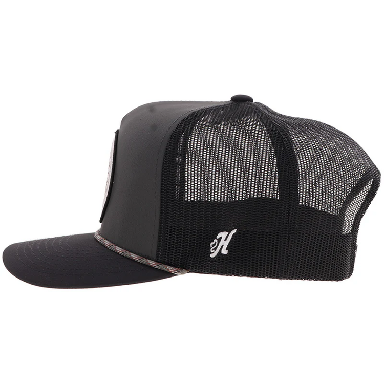 HOOey Quanah Hat Charcoal Black White Circle Patch