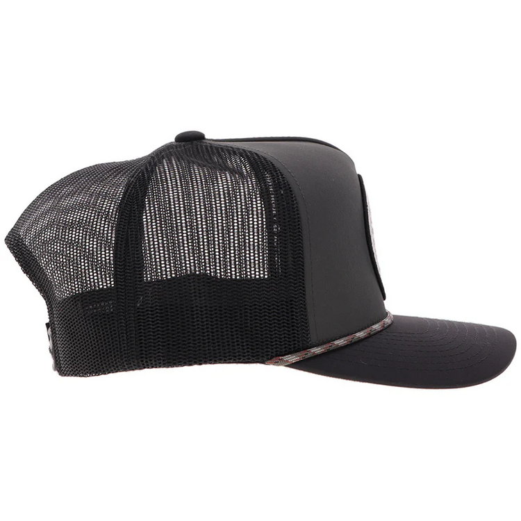 HOOey Quanah Hat Charcoal Black White Circle Patch