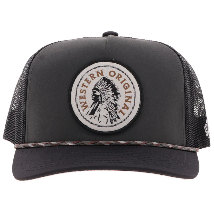 HOOey Quanah Hat Charcoal Black White Circle Patch