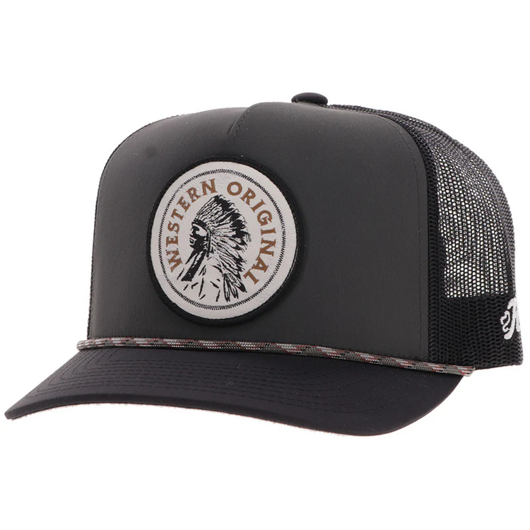 HOOey Quanah Hat Charcoal Black White Circle Patch