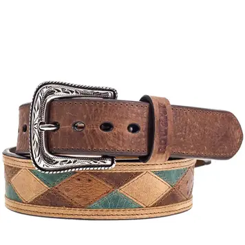 HOOey Ouray Brown/Turquoise Patchwork Belt