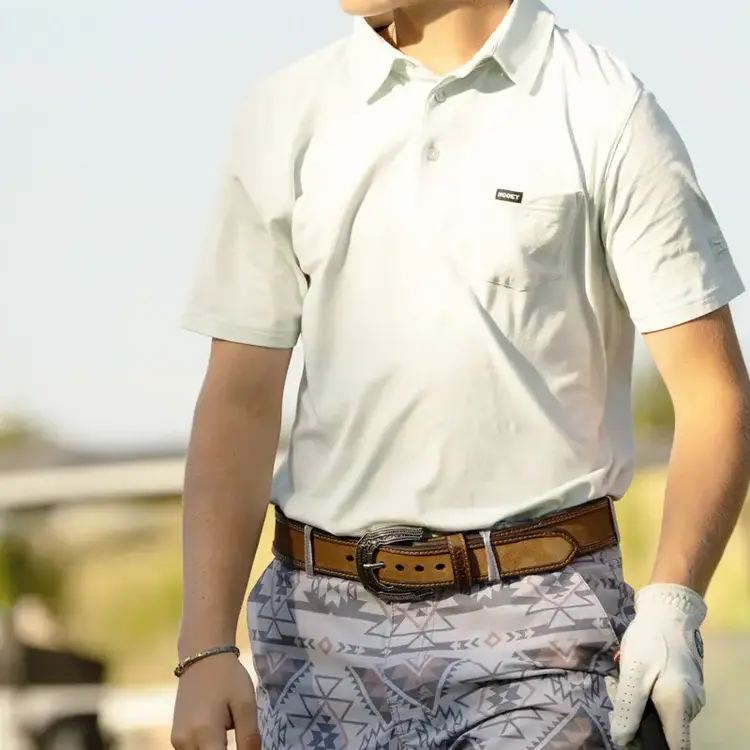 HOOey Boseman Tan Roughout Leather Roughy Belt