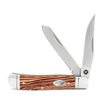 HOOey Zebra Wood Trapper Knife 3 1/2"
