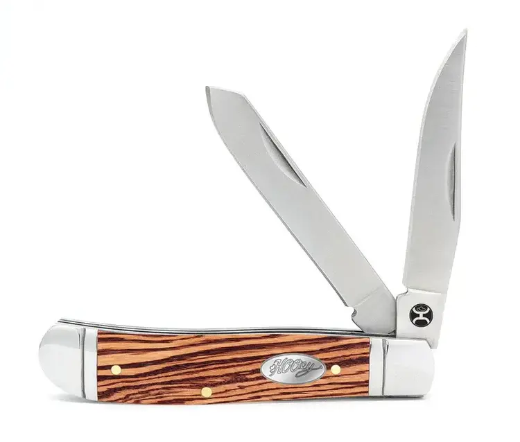 HOOey Zebra Wood Trapper Knife 4 1/4"