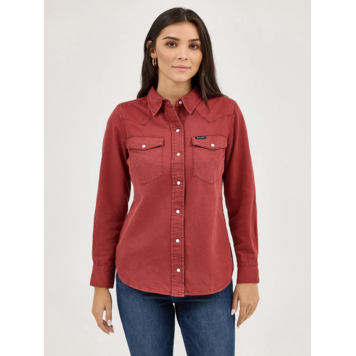 Wrangler Color Wash Slim Snap Rusty Red