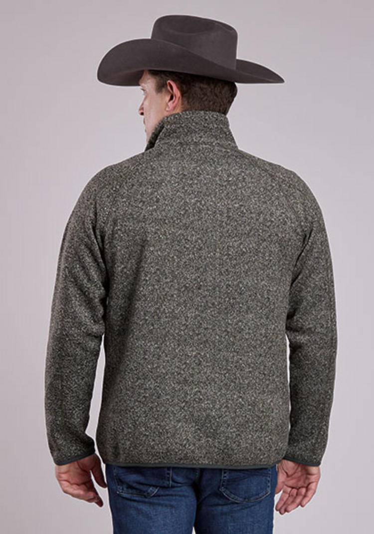 Stetson 1/4 Zip Bonded Knit Sweater Green