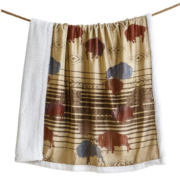 HiEnd Accents Home on the Range Campfire Sherpa Throw