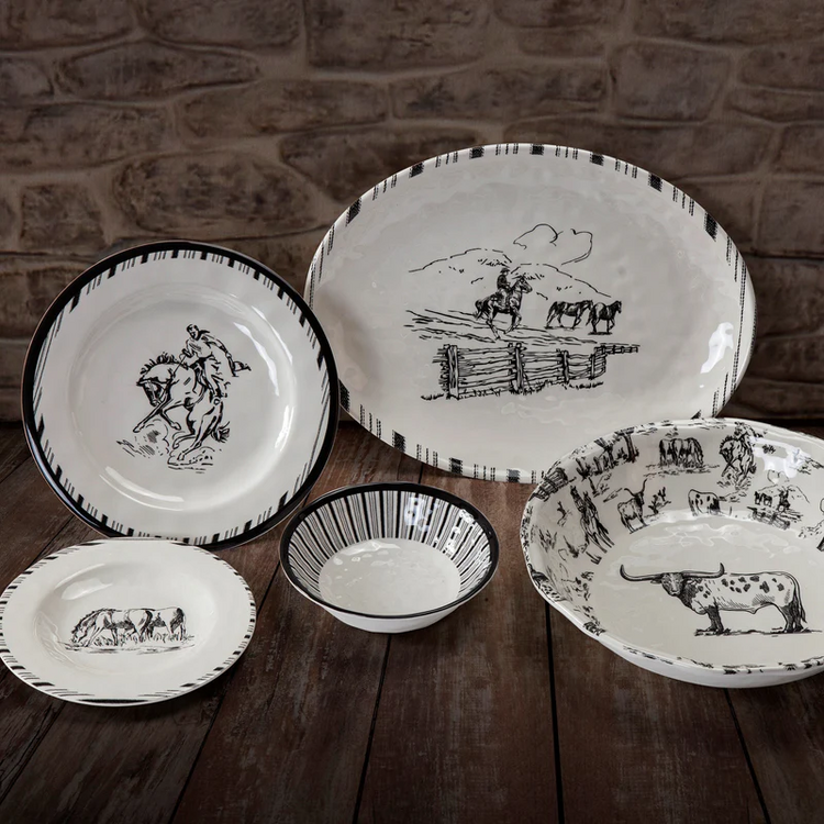 HiEnd Accents Ranch Life 14PC Melamine Dinnerware Set