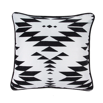HiEnd Accents Amelia Black White Aztec Jacquard Euro Sham