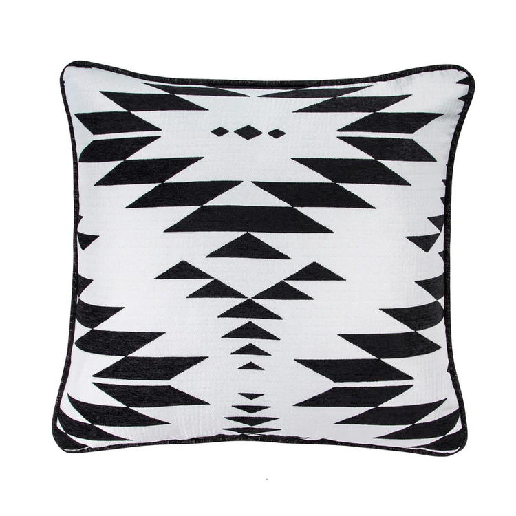 HiEnd Accents Amelia Black White Aztec Jacquard Euro Sham